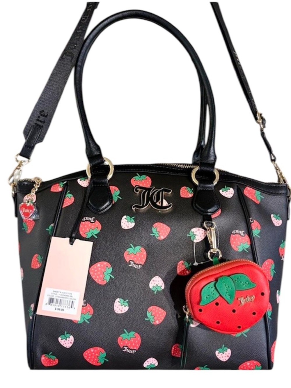 NWT Juicy Couture Sweet N Juicy 
Tote Strawberry Liquori $99